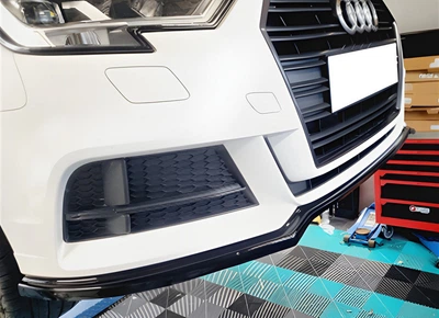 Губа під передній бампер для Audi A3 2012-2020 (чорний глянець)