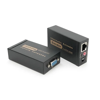 Активный удлинитель VGA 100m по витой паре через RJ-45, Black