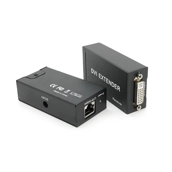 Активный удлинитель DVI 60m по витой паре через RJ-45, Black, BOX