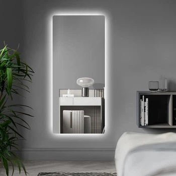 Зеркало Art-com с LED-подсветкой 1260х560 мм безрамное с закругленными углами без сенсорной кнопки (без выключателя) (BRL 7 1260x560)