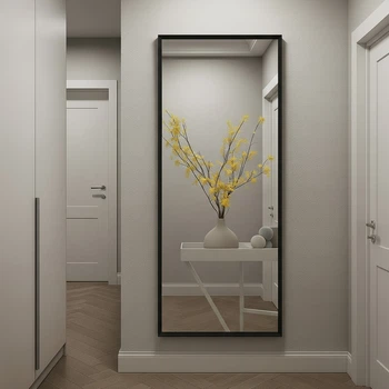 Дзеркало Art-com у пластиковій рамі Tehas 1200х600 мм Чорний (Tehas black 1200х600)