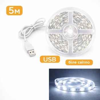 Светодиодная лента 5 В USB SMD 2835 холодный белый