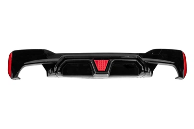 Дифузор заднього бампера CS-Style LED для BMW 5 G30/G31 2017-2023 M-Sport/M5 (пластик)
