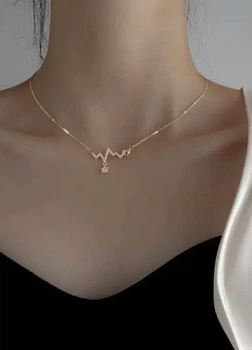 Цепочка женская с кулоном зигзагом Fashion Jewelry Золотистая 18851