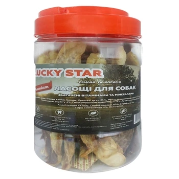 Лакомство для собак Lucky Star Кроличье ухо с мясом утки в тубе 500 г (4820144302459)