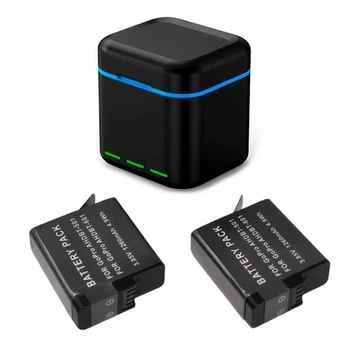 Комплект для GoPro Hero Black 7/6/5/2018 – два аккумулятора и зарядное устройство (12875)
