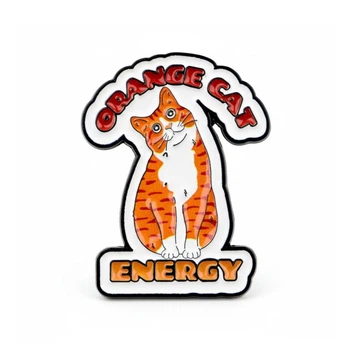 Значок BROCHE брошь бижутерия Животные Кот Energy оранжевый BRGV115309