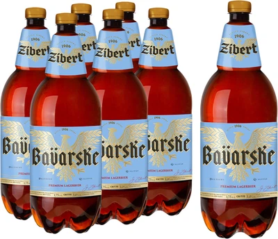 Упаковка пива Zibert Баварське світле фільтроване 5% 1.75 л х 6 шт (14820193033332)