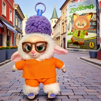 Мягкая игрушка-брелок Disney Zootopia Miniso Беллвезер в оранжевом костюме, 20 см