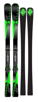 Лижі гірські (комплект) K2 TURBO CHARGER+MXC 12 TCX LIGHT QCLK 165см Black/green (10C0002.267.1+10B1001.167.1) O