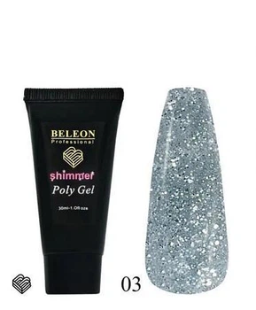 Полігель для нарощування нігтів BELEON Shimmer Poly Gel № 03