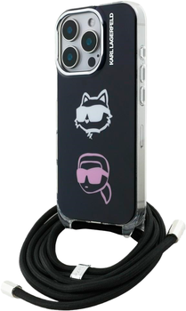 Панель Karl Lagerfeld IML Crossbody Karl&Choupette Head для iPhone 16 Pro Max Black (3666339461898)