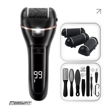 Электрическая пемза для пяток EasyFit с набором 10 предметов, 3 насадки
