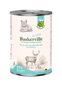 Упаковка влажного корма для котов Baskerville оленина с кроликом и кошачьей мятой 400г 6шт
