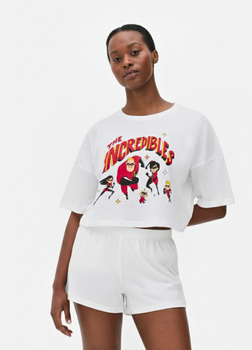 Женская пижама Primark Disney Pixar L Хлопковый для дома и сна Белый (9015)