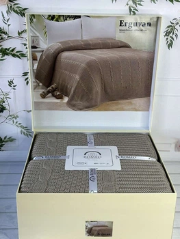 В'язаний плед 220 на 240 см Romeo Home капучино