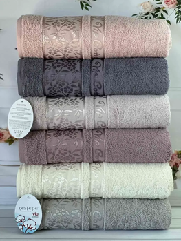 Набор махровых полотенец Cestepe MicroCotton Premium Buket 70х140 см банные 6 шт.