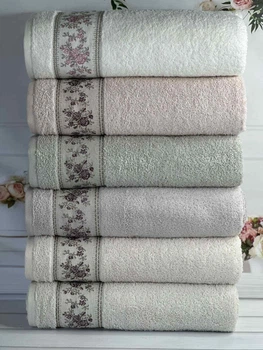 Набор махровых полотенец Cestepe MicroCotton Premium Ronesans 70х140 см банные 6 шт.