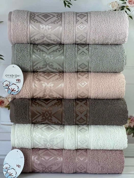 Набор махровых полотенец Cestepe MicroCotton Premium Falfa 70х140 см банные 6 шт.