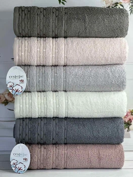 Набор махровых полотенец Cestepe MicroCotton Premium Lupen 50х90 см лицевые 6 шт.