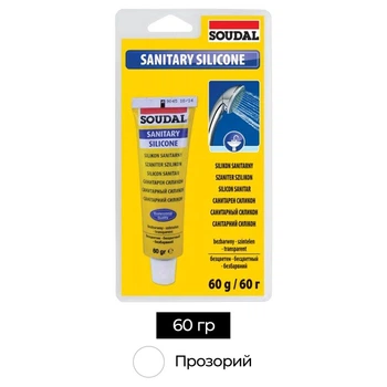 Герметик силіконовий санітарний 60 г прозорий [000020000000020007] Soudal
