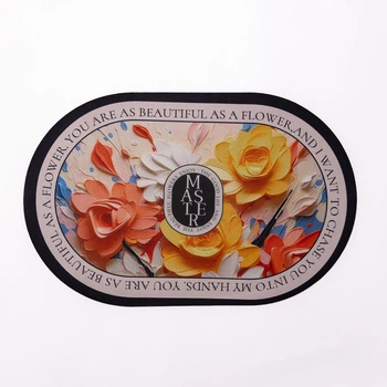 Коврик декоративный овальный 3D Beautiful Flowers 38×58см влаговпитывающий коврик для кухни ванной туалета Yiwu