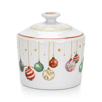 Сахарница Fissman Christmas Balls из фарфора 10х10см/320мл(16090)
