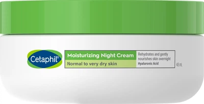 Нічний зволожувальний крем для обличчя Cetaphil Moisturizing Night Cream Для нормальної, чутливої та дуже сухої шкіри 48 мл (3499320008006)
