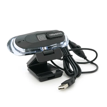 Вебкамера з гарнітурою 8821, 1080P 60fps /2K 30fps з RGB LED підсвічуванням, пласт. корпус, Black, BOX