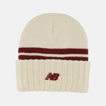 Бежевая шапка New Balance Striped Knit Hat (LAH01053LIN)