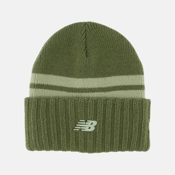 Зеленая шапка New Balance Striped Knit Hat (LAH01053DEK)