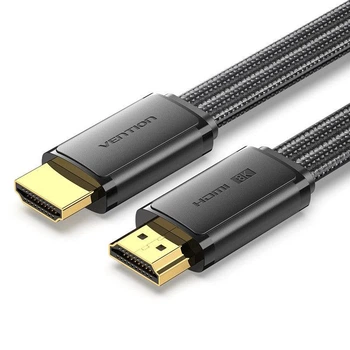 Кабель HDMI Vention HDMI to HDMI плоский нейлоновий плетений кабель 8K HD 2 м Black (ALKBH)