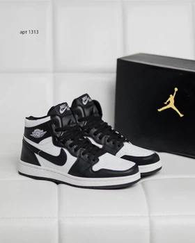 Кросівки чоловічі NK Jordan Retro 1 Hight 41 (26 см) Black White (арт 1313)