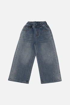 Джинсы wide leg для девочки 116 цвет голубой YZTX KIDS ЦБ-00290304