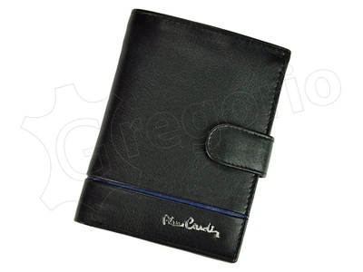 Гаманець Pierre Cardin колір - чорний + синій з металевим логотипом(YS_86464_1611)