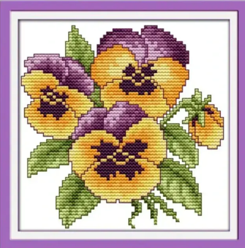 Набір для вишивання за нанесеною на канву схемою "The flower of happihess 1". AIDA 14CT printed 17*17 см
