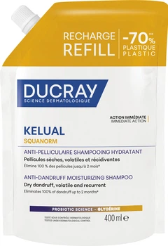 Шампунь Ducray Kelual Squanorm Moisturizing Treatment Shampoo Dry Dandruff против сухой перхоти рефил 400 мл (3282770401790)