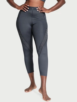 Спортивные леггинсы для фитнеса высокие женские Victoria's Secret 112794635 S Серые (1159853306)