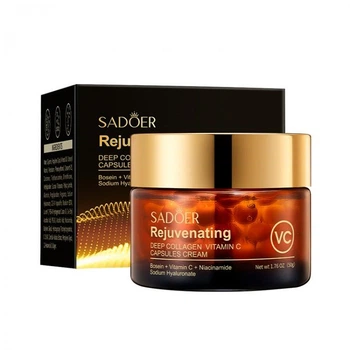 Крем для обличчя з вітаміном С та колагеном SADOER Rejuvenating Deep Collagen Vitamin C Capsules Cream, зволожуючий капсульний крем, 50 г
