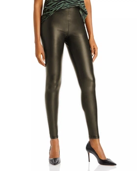 Леггинсы женские AQUA Faux Leather Leggings Olive (S)