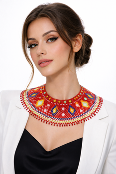 Лемковская кривулька HatynkaUA Necklace традиционная украинская силянка колье из бисера ручной работы (SUN999_59)