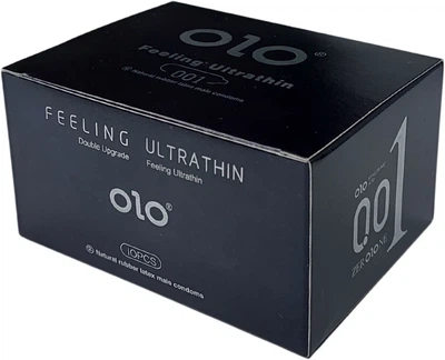 Презервативи OLO feeling ultrathin 001 ультратонкі 10 штук чорна коробка