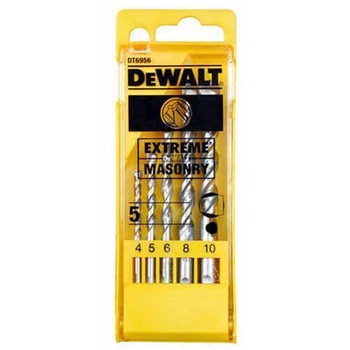 Набір свердл по бетону, цегли, каменю DeWALT EXTREME, d=4; 5; 6; 8; 10 мм., пластикова касета (DT6956)