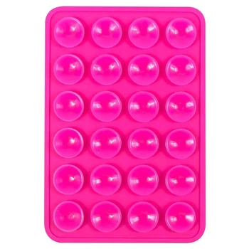 Силиконовая держатель-присоска телефона Sticker Side Silicone (3M коврик липучка) (Малиновый) 53809