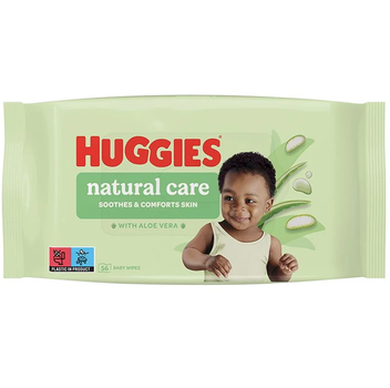 Вологі серветки дитячі Huggies Natural CARE 56 шт (5029053550152)