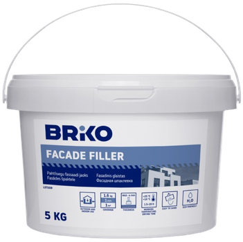 Szpachlówka Briko 500483356 gruboziarnista 5 kg Biało-szara (4751001657460)