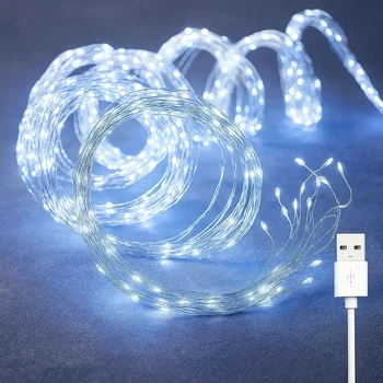 Гирлянда светодиодная 250 LED 2 м 20 Вт RGB с пультом ДУ USB для праздников и украшения елки