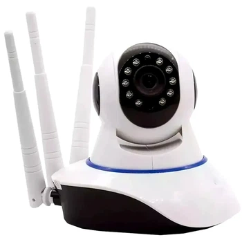 Поворотна IP камера відеоспостереження HD WIFI з ІЧ підсвічуванням 355 градусів для внутрішнього використання біла
