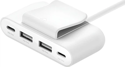 Сплітер для зарядного пристрою USB-C Belkin BoostCharge 4-Port USB Power Extender (2 x USB-A + 2 x USB-C) White (BUZ001tt2MWHB7)