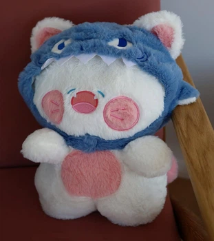 Мягкая игрушка кот в костюме акулы 45 см
